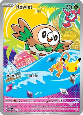 Pokemon,ME: Mega Evolution Promo,Rowlet - 043,Holofoil,Promo,Moderately Played