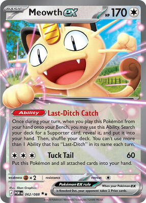 Pokemon,ME03: Perfect Order,Meowth ex - 062/088,Holofoil,Double Rare,Near Mint