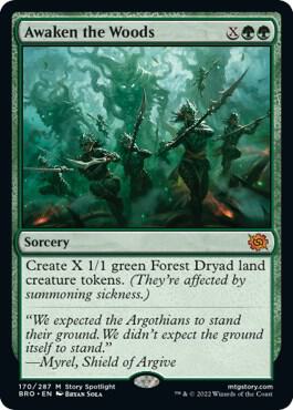 Magic: The Gathering,The Brothers' War,Awaken the Woods - 170,Foil,Mythic,Lightly Played