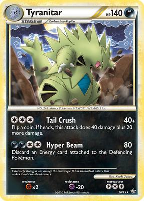 Pokemon,Unleashed,Tyranitar - 26/95,Normal,Rare,Damaged