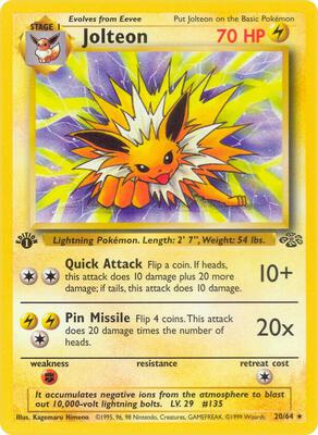 Pokemon,Jungle,Jolteon (20) - 20/64,Unlimited,Rare,Damaged