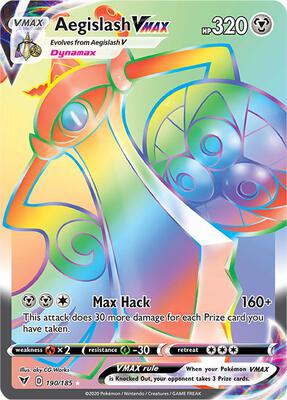 Pokemon,SWSH04: Vivid Voltage,Aegislash VMAX (Secret) - 190/185,Holofoil,Secret Rare,Near Mint