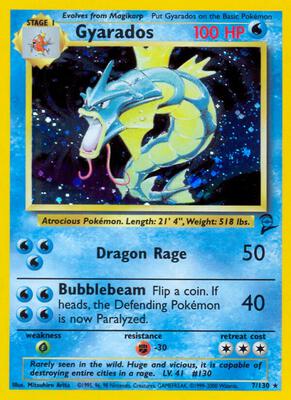 Pokemon,Base Set 2,Gyarados - 007/130,Holofoil,Holo Rare,Moderately Played