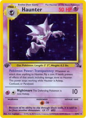 Pokemon,Fossil,Haunter (6) - 06/62,Unlimited Holofoil,Holo Rare,Moderately Played