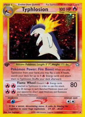Pokemon,Neo Genesis,Typhlosion (18) - 018/111,Unlimited Holofoil,Holo Rare,Damaged