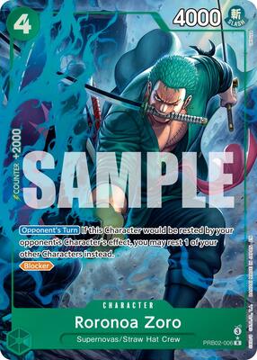 One Piece Card Game,Premium Booster -The Best- Vol. 2,Roronoa Zoro - PRB02-006 (Alternate Art),Foil,Rare,Near Mint