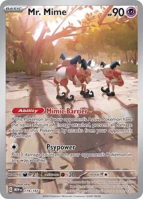 Pokemon,SV: Scarlet & Violet 151,Mr. Mime - 179/165,Holofoil,Illustration Rare,Near Mint