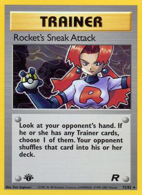 Pokemon,Team Rocket,Rocket's Sneak Attack (72) - 72/82,1st Edition,Rare,Moderately Played
