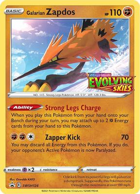 Pokemon,SWSH: Sword & Shield Promo Cards,Galarian Zapdos - SWSH124 (Prerelease),Holofoil,Promo,Lightly Played
