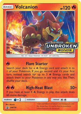Pokemon,SM Promos,Volcanion - SM179 (Prerelease),Holofoil,Promo,Lightly Played