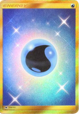 Pokemon,SM - Crimson Invasion,Water Energy (Secret) - 124/111,Holofoil,Secret Rare,Lightly Played