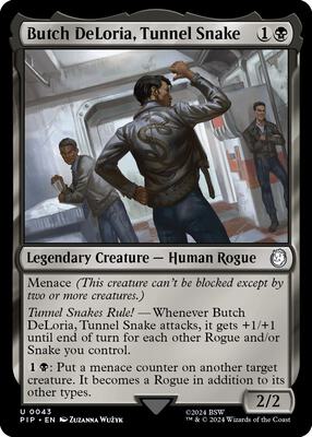 Magic: The Gathering,Universes Beyond: Fallout,Butch DeLoria, Tunnel Snake - 43,Foil,Uncommon,Near Mint