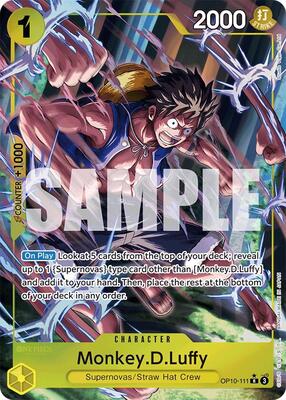 One Piece Card Game,Royal Blood,Monkey.D.Luffy (111) (Parallel) - OP10-111,Foil,Rare,Lightly Played