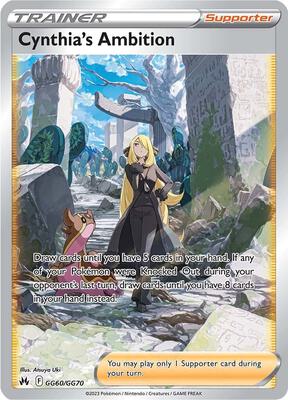 Pokemon,SWSH: Crown Zenith: Galarian Gallery,Cynthia's Ambition - GG60/GG70,Holofoil,Ultra Rare,Lightly Played
