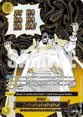 One Piece Card Game,The Time of Battle,Zehahahahaha! (Alternate Art) - OP16-116,Foil,Rare,Near Mint