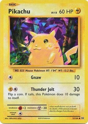 Pokemon,Deck Exclusives,Pikachu - 35/108 (Cracked Ice Holo) - 035/108,Holofoil,Holo Rare,Lightly Played