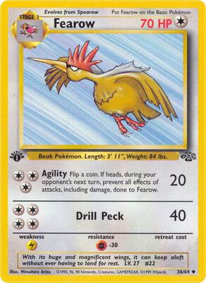 Pokemon,Jungle,Fearow - 36/64,1st Edition,Uncommon,Moderately Played