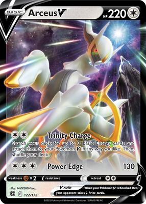 Pokemon,SWSH09: Brilliant Stars,Arceus V - 122/172,Holofoil,Ultra Rare,Lightly Played