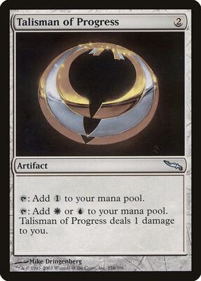 Magic: The Gathering,Mirrodin,Talisman of Progress - 256,Foil,Uncommon,Moderately Played