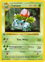 Pokemon,Base Set (Shadowless),Ivysaur - 030/102,1st Edition,Uncommon,Moderately Played