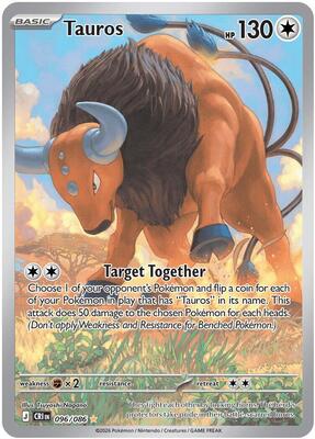 Pokemon,ME04: Chaos Rising,Tauros - 096/086,Holofoil,Illustration Rare,Heavily Played