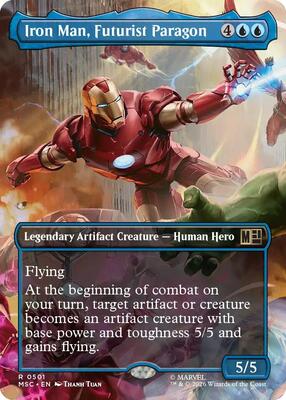 Magic: The Gathering,Commander: Marvel Super Heroes,Iron Man, Futurist Paragon (Borderless) - 501,Normal,Rare,Near Mint