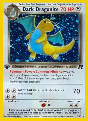 Pokemon,Team Rocket,Dark Dragonite (5) - 05/82,Unlimited Holofoil,Holo Rare,Lightly Played