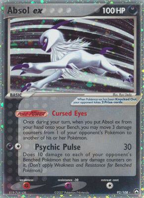 Pokemon,Power Keepers,Absol ex - 92/108,Holofoil,Ultra Rare,Lightly Played