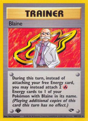Pokemon,Gym Challenge,Blaine (100) - 100/132,Unlimited,Rare,Moderately Played