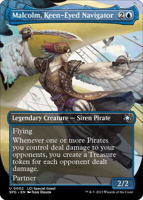 Magic: The Gathering,Special Guests,Malcolm, Keen-Eyed Navigator (Borderless) - 2,Foil,Uncommon,Lightly Played