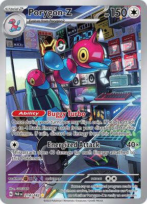 Pokemon,SV04: Paradox Rift,Porygon-Z - 214/182,Holofoil,Illustration Rare,Near Mint