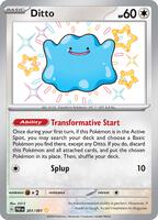 Pokemon,SV: Paldean Fates,Ditto - 201/091,Holofoil,Shiny Rare,Near Mint