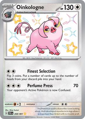 Pokemon,SV: Paldean Fates,Oinkologne - 208/091,Holofoil,Shiny Rare,Lightly Played