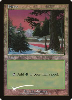 Magic: The Gathering,Arena Promos,Forest (2001 Ice Age),Foil,Promo,Heavily Played