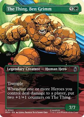 Magic: The Gathering,Marvel Super Heroes,The Thing, Ben Grimm (Borderless) - 322,Normal,Uncommon,Near Mint