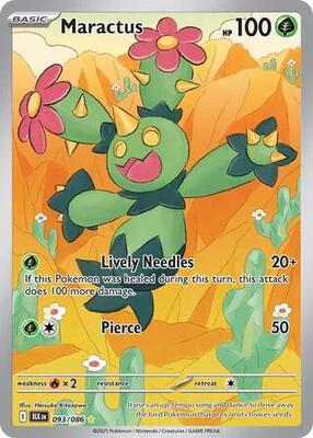Pokemon,SV: Black Bolt,Maractus - 093/086,Holofoil,Illustration Rare,Near Mint