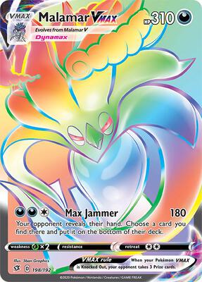 Pokemon,SWSH02: Rebel Clash,Malamar VMAX (Secret) - 198/192,Holofoil,Secret Rare,Near Mint