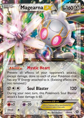 Pokemon,XY - Steam Siege,Magearna EX - 75/114,Holofoil,Ultra Rare,Moderately Played