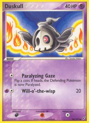 Pokemon,EX Deoxys,Duskull - 58/107,Reverse Holofoil,Common,Damaged