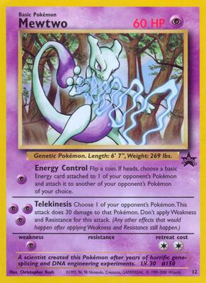 Pokemon,WoTC Promo,Mewtwo (12) - 12/53,Normal,Promo,Moderately Played