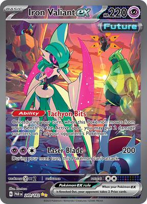 Pokemon,SV04: Paradox Rift,Iron Valiant ex - 249/182,Holofoil,Special Illustration Rare,Lightly Played