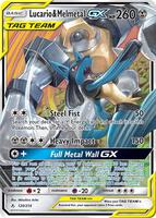 Pokemon,SM - Unbroken Bonds,Lucario & Melmetal GX - 120/214,Holofoil,Ultra Rare,Damaged