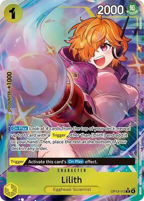 One Piece Card Game,Carrying On His Will,Lilith (Alternate Art) - OP13-113,Foil,Rare,Near Mint