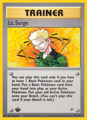 Pokemon,Gym Heroes,Lt. Surge (101) - 101/132,Unlimited,Rare,Moderately Played