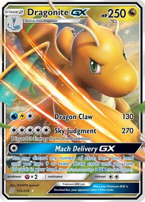 Pokemon,SM - Unified Minds,Dragonite - 152/236,Holofoil,Ultra Rare,Lightly Played