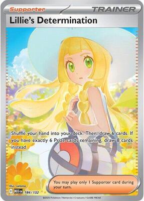 Pokemon,ME01: Mega Evolution,Lillie's Determination - 184/132,Holofoil,Special Illustration Rare,Near Mint
