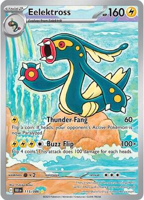 Pokemon,SV: Black Bolt,Eelektross - 115/086,Holofoil,Illustration Rare,Lightly Played