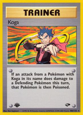 Pokemon,Gym Challenge,Koga (106) - 106/132,Unlimited,Rare,Moderately Played