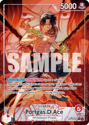 One Piece Card Game,The Time of Battle,Portgas.D.Ace (001) (Alternate Art) - OP16-001,Foil,Leader,Near Mint