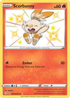 Pokemon,Shining Fates: Shiny Vault,Scorbunny - SV015/SV122,Holofoil,Shiny Holo Rare,Lightly Played